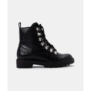 Dolce Vita Puck Boots in Black Croc Print (Size 9)
